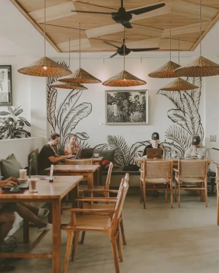 A Canggu café where interns work in the mornings