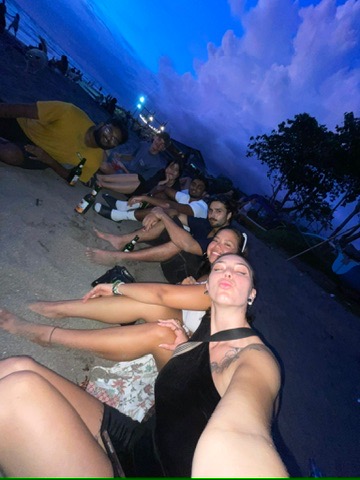 Interns at the beach in Bali