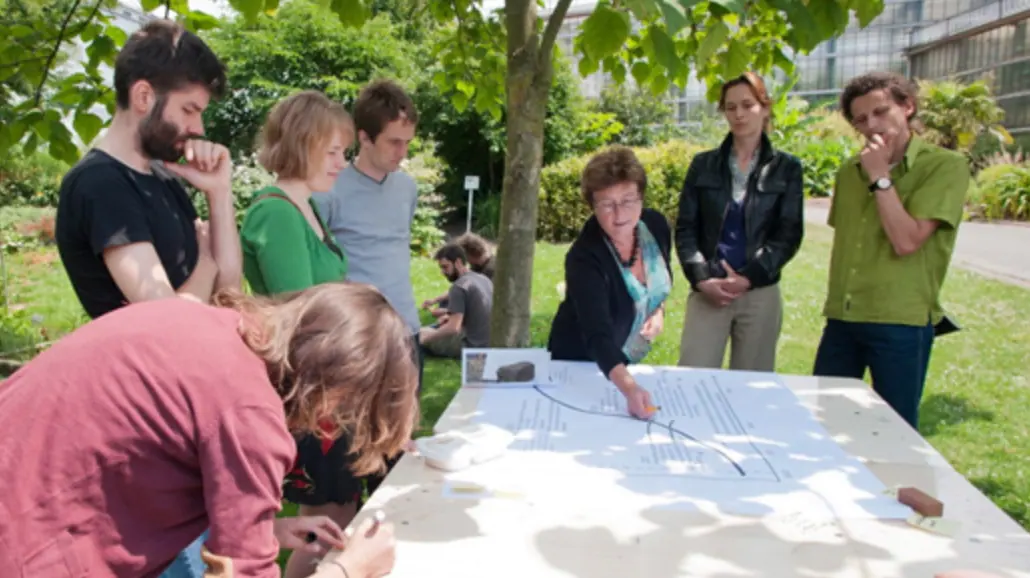 Sustainability team conducting outdoor field research